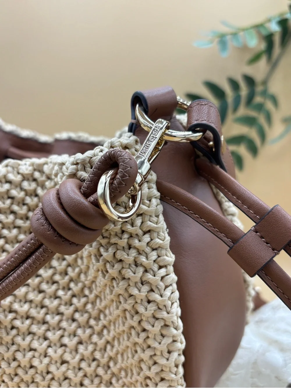 Kate Spade New York Pinch Straw Crossbody Bag